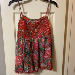 Anthropologie patterned & embroidered cami size S